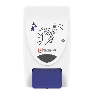 Dispenser Cleanse Hands manuel plast hvid/blå